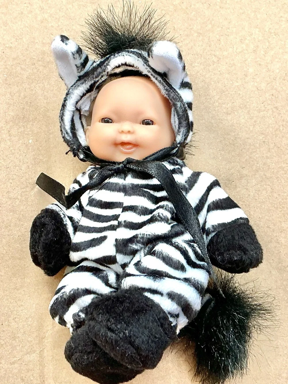 Berenguer baby doll 5” wearing zebra costume cute